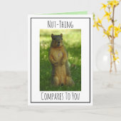 Cute Flirty Squirrel Pun | Gelukkig Jubileum Kaart (Gele Bloem)