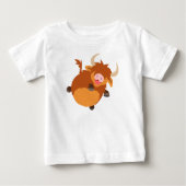 Cute Floating Cartoon Highland Koe Baby T-Shirt (Voorkant)