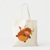 Cute Floating Cartoon Highland Koe Bag Tote Bag (Voorkant)