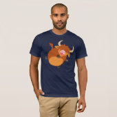 Cute Floating Cartoon Highland Koe T-Shirt (Voorkant volledig)