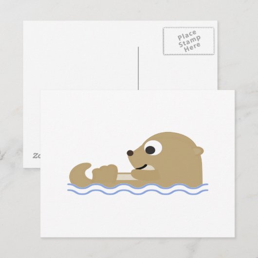 Cute Floating Otter Briefkaart (Voorkant / Achterkant)