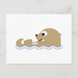 Cute Floating Otter Briefkaart