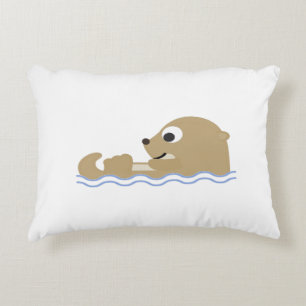Cute Floating Otter Decoratief Kussen