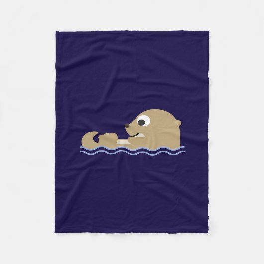 Cute Floating Otter Fleece Deken (Voorkant)