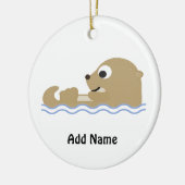 Cute Floating Otter Keramisch Ornament (Links)