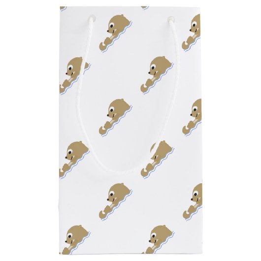 Cute Floating Otter Klein Cadeauzakje (Achterkant)