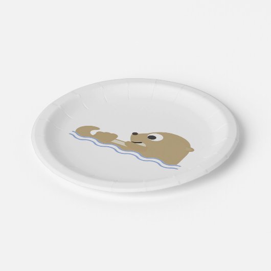 Cute Floating Otter Papieren Bordje (Gekanteld)