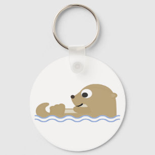 Cute Floating Otter Sleutelhanger