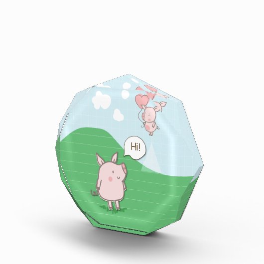 Cute Floating Pig Gezegde Hi Fotoblokken (Rechts)