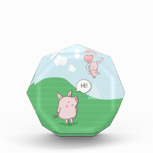 Cute Floating Pig Gezegde Hi Fotoblokken (Voorkant)