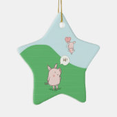 Cute Floating Pig Gezegde Hi Keramisch Ornament (Rechts)