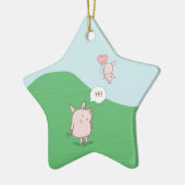 Cute Floating Pig Gezegde Hi Keramisch Ornament (Links)
