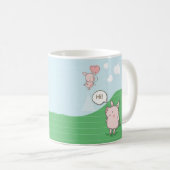 Cute Floating Pig Gezegde Hi Koffiemok (Voorkant rechts)
