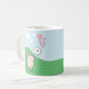 Cute Floating Pig Gezegde Hi Koffiemok