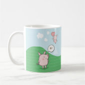 Cute Floating Pig Gezegde Hi Koffiemok (Links)
