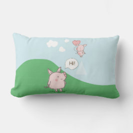 Cute Floating Pig Gezegde Hi Kussen