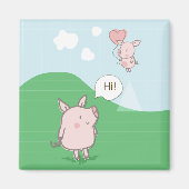 Cute Floating Pig Gezegde Hi Magneet (Voorkant)
