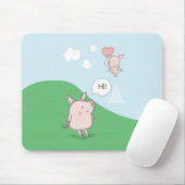 Cute Floating Pig Gezegde Hi Muismat (Met muis)
