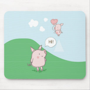 Cute Floating Pig Gezegde Hi Muismat