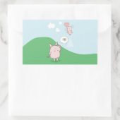Cute Floating Pig Gezegde Hi Rechthoekige Sticker (Tas)