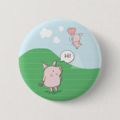 Cute Floating Pig Gezegde Hi Ronde Button 5,7 Cm (Voorkant)