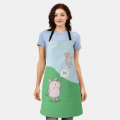 Cute Floating Pig Gezegde Hi Schort (Gedragen)