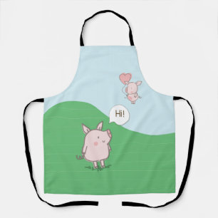 Cute Floating Pig Gezegde Hi Schort
