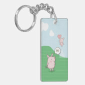 Cute Floating Pig Gezegde Hi Sleutelhanger (Voorkant Links)