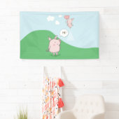 Cute Floating Pig Gezegde Hi Spandoek (Insitu)