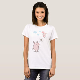 Cute Floating Pig Gezegde Hi T-shirt