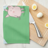 Cute Floating Pig Gezegde Hi Theedoek (Quarter Fold)