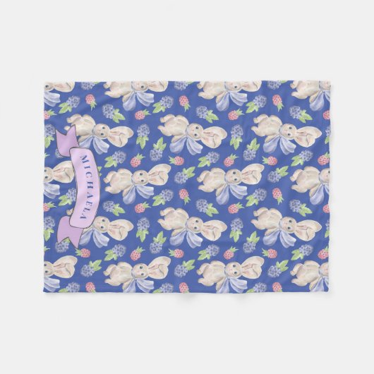 Cute Floppy Bunny Rabbit Pattern Fleece Deken (Voorkant (Horizontaal))