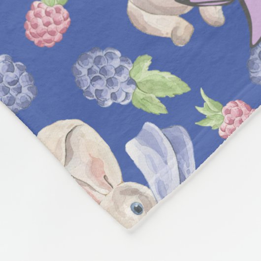 Cute Floppy Bunny Rabbit Pattern Fleece Deken (Hoek)