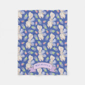 Cute Floppy Bunny Rabbit Pattern Fleece Deken (Voorkant)