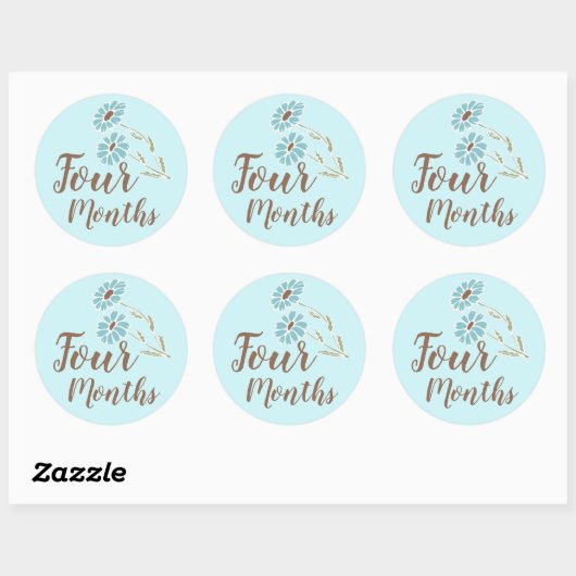 Cute Floral Baby Milestone Ronde Sticker (Vel)