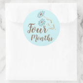 Cute Floral Baby Milestone Ronde Sticker (Tas)