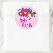 Cute Floral Baby Milestone Ronde Sticker (Tas)