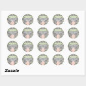 Cute Floral Baby shower Ronde Sticker (Vel)