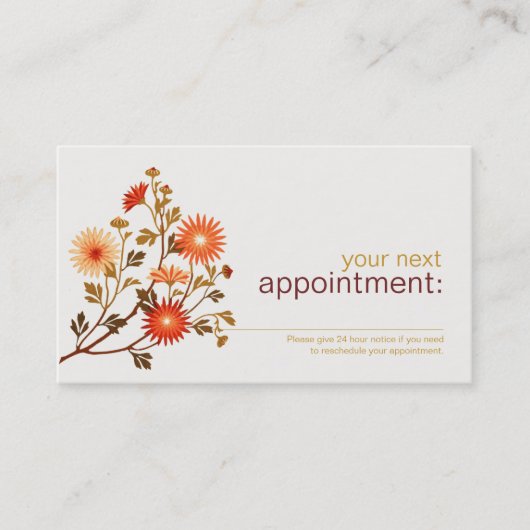 Cute Floral Beauty Salon Appointment Card Afsprakenkaartje (Voorkant)