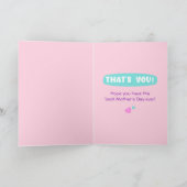 Cute Floral Best Grandma Moederdag Kaart (Binnen)