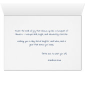 Cute Floral Birthday Card for Great Granddaughter (Binenzijde Horizontaal (Onderkant))