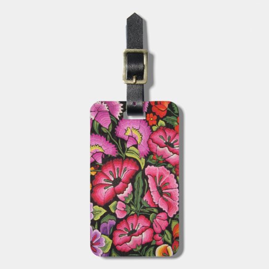 Cute floral, bloemen bagagelabel (Voorkant verticaal)