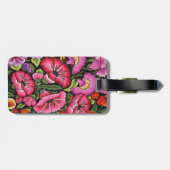 Cute floral, bloemen bagagelabel (Achterkant horizontaal)