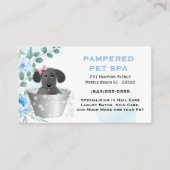 Cute Floral Blue Pet Groomer Visitekaartje (Voorkant)