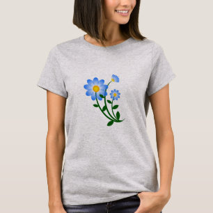 Cute Floral Blue Spring Flower T-Shirt