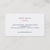 Cute Floral Bomb Haarstylist Comb Hair Salon Visitekaartje (Achterkant)