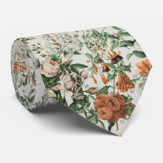 Cute Floral Botanical Drawing by Adolphe Millot Stropdas