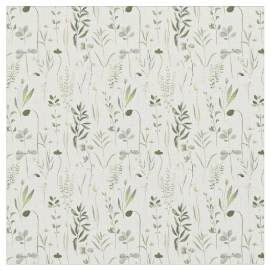 Cute Floral Botanical Pattern Fabric. Stof (Close Up)