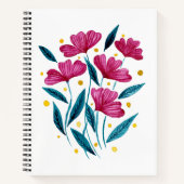 Cute floral bouquet - magenta en blauwgroen notitieboek (Voorkant)