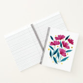 Cute floral bouquet - magenta en blauwgroen notitieboek (Binnen)